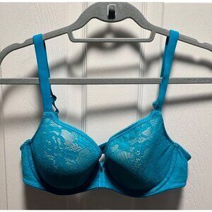 Wacoal | Blue Lace Finesse T-Shirt Bra Sz 36C‎ 853201
